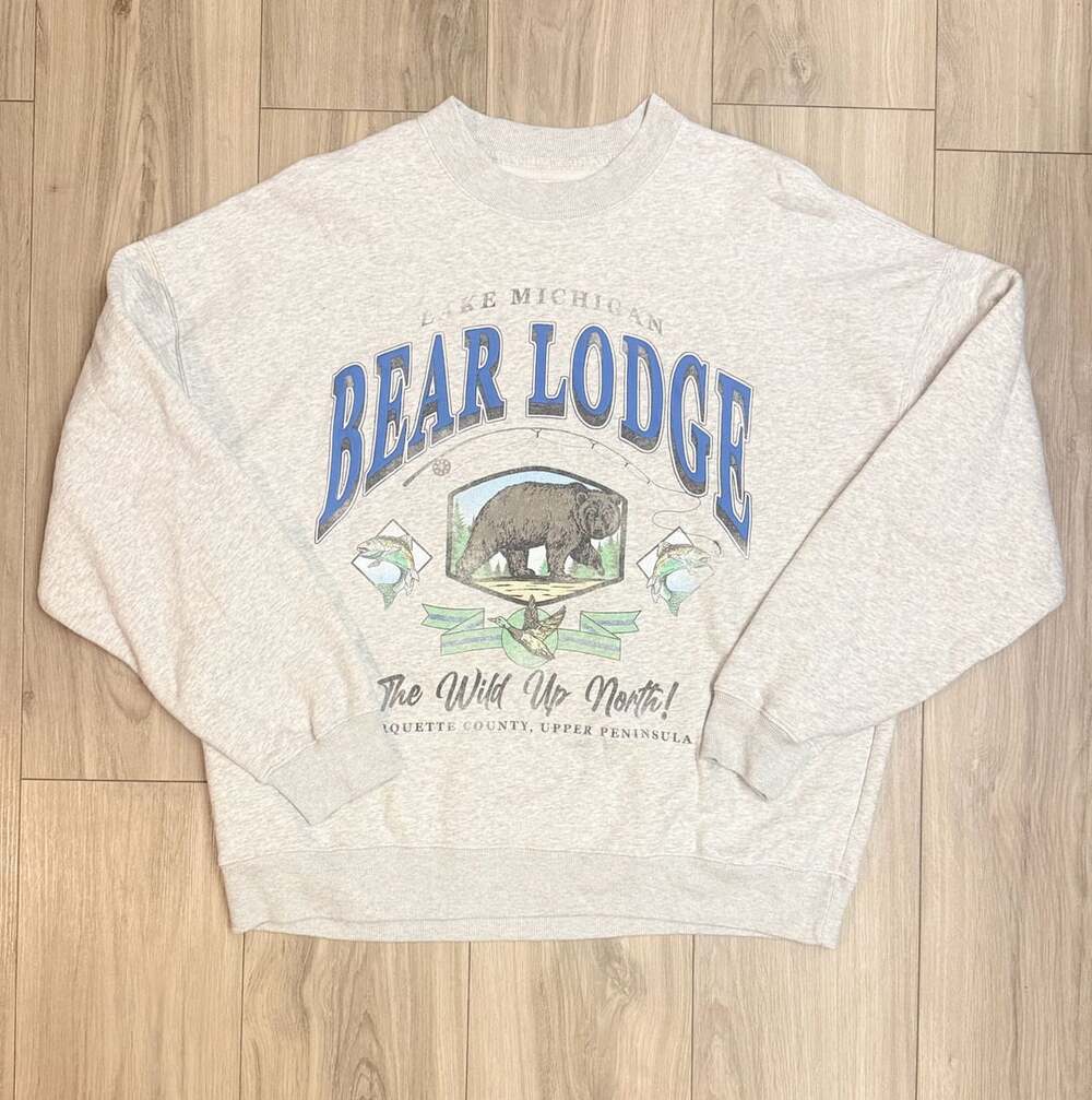 Abercrombie & Fitch Bear Lodge The Wild Up North Crewneck Sweatshirt Size L